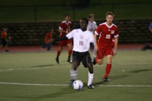 Omari Faakye was one of two Garnet seniors honored prior to the game,