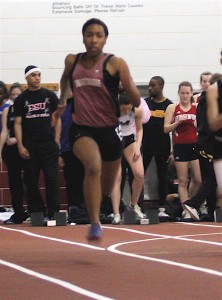Givans broke the school record in the 55m hurdles.