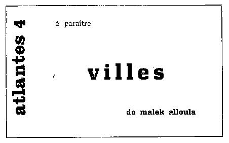 � para�tre:  villes de malek alloula
