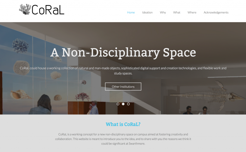 Screenshot of the CoRaL blog.