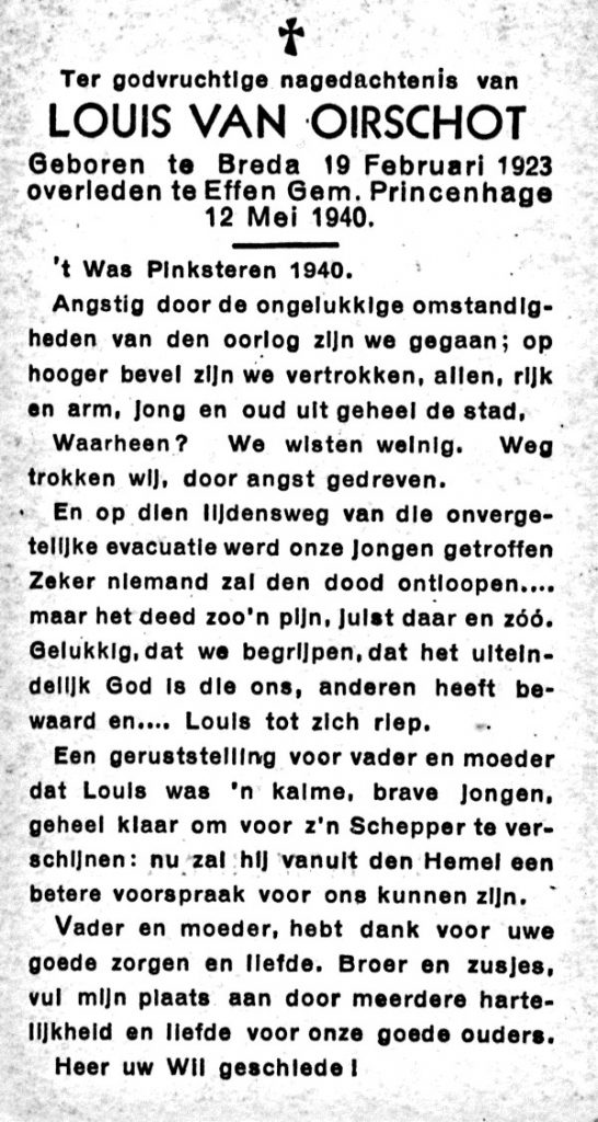 Memorial Card - back