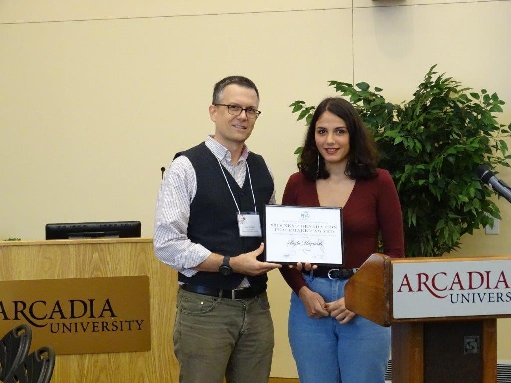 Layla Hazaineh '20 receives PJSA Next Generation Peacemaker Award