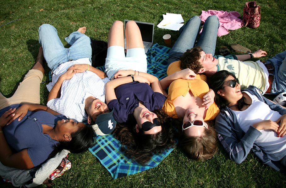 Lay on the grass under the first flowering trees of spring and marvel at the wonder of being outside.